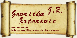 Gavrilka Rotarević vizit kartica